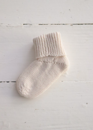 Cotton knit socks Juno, cream