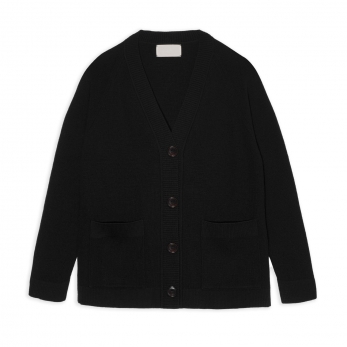 Jacket in merino wool, black
