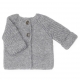 Cardigan in cotton and merino, grey