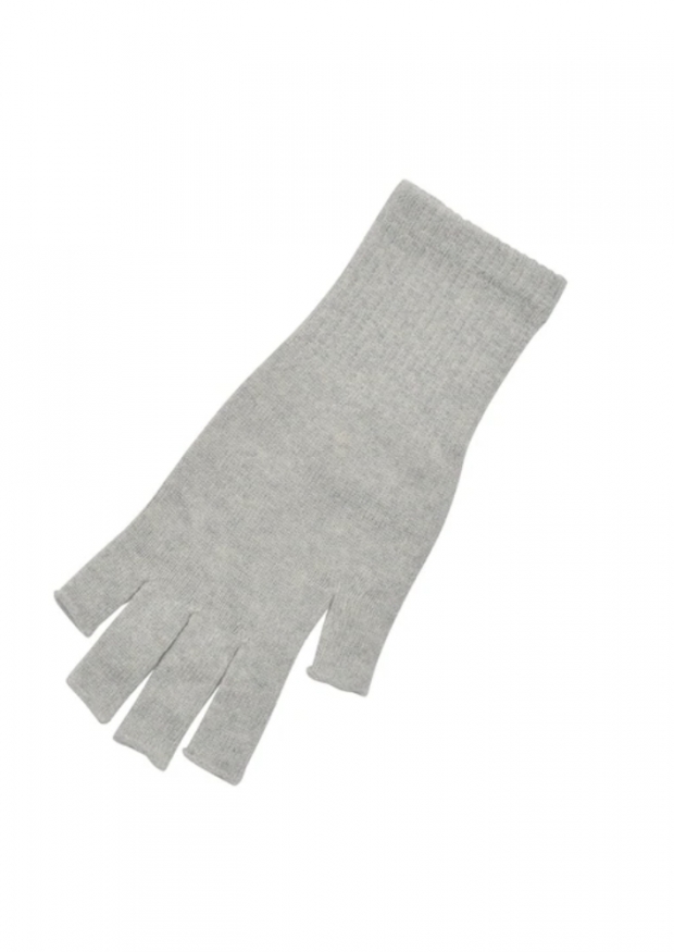Fingerless gloves, light grey