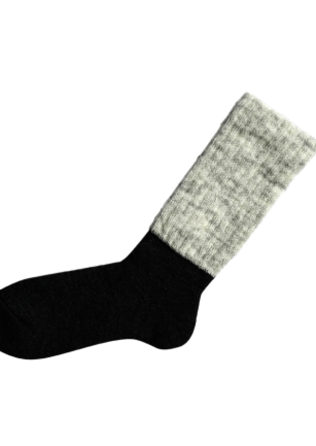 Bicolor mohair socks, grey