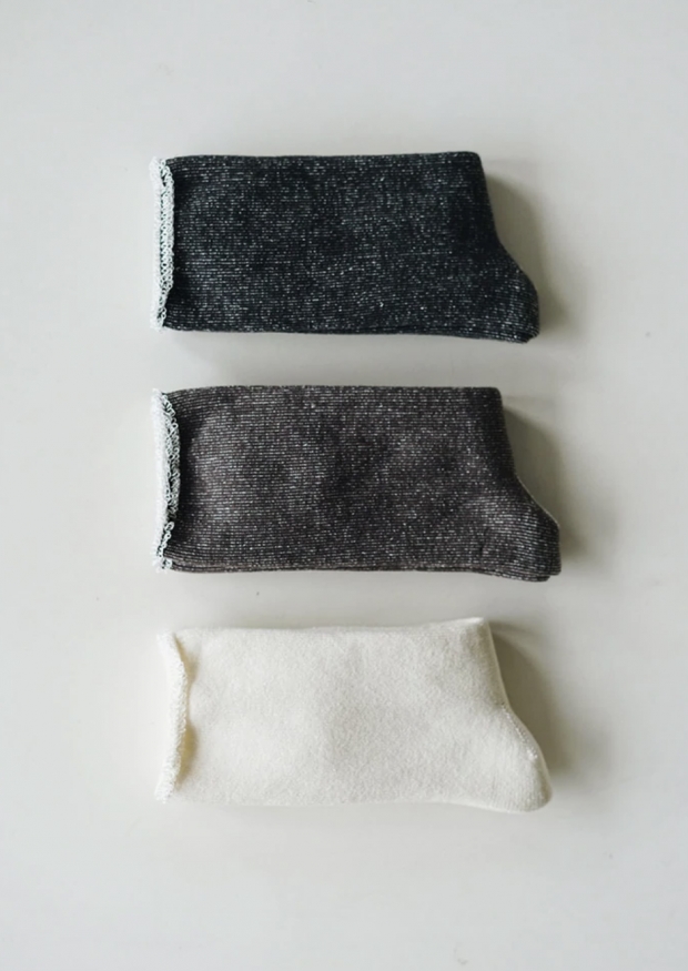 Chaussettes en soie et coton, gris sombre