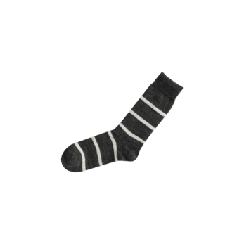 Striped mohair socks, charcoal