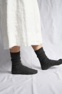 Cashmere ribbed socks, charcoal