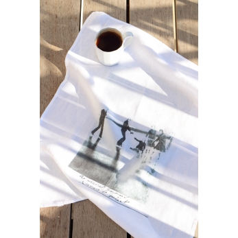 Dish towel "Ice skaters" white