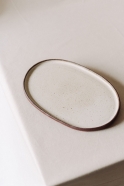 Brown ceramic oval plate