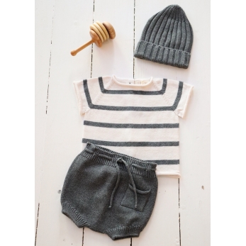 Airon knit striped sweater, short sleeve
