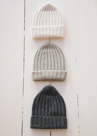 Cotton rip knit hat Noah, stone