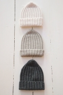 Cotton rip knit hat Noah, stone