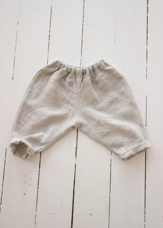 Classic trousers, beige linen