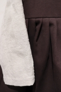 Robe à plis sans manches, toile de coton Brun