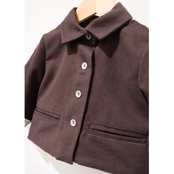 Jacket, Dark Brown cotton canvas