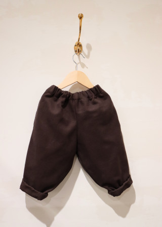 Classic trousers, Dark Brown cotton canvas