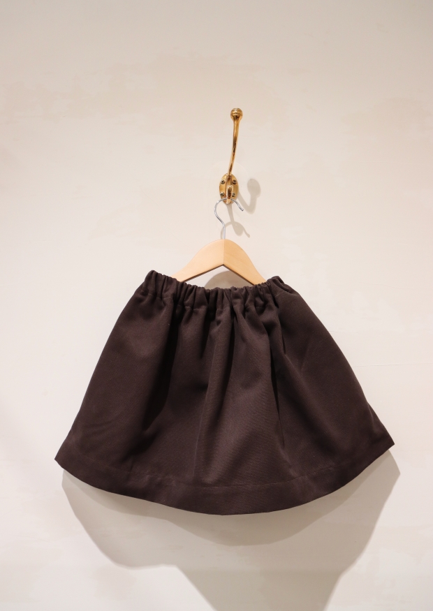 Skirt, Dark Brown cotton canvas