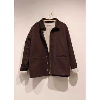 Man jacket, Dark Brown cotton canvas