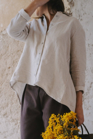 Shirt 08, beige linen