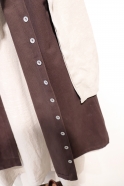 Simple bow dress, dark brown cotton canvas