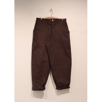 Trousers 01, dark brown cotton canvas
