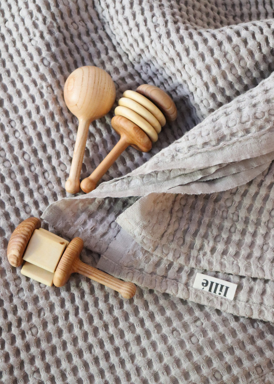 Waffle blanket, beige