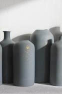 Vase simple gris et or