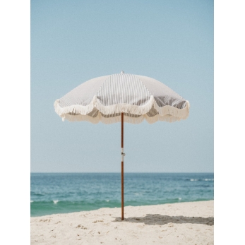 Beach umbrella, navy stripes