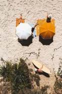 Holiday beach umbrella, antique white