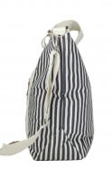 Cooler tote bag, navy blue stripes