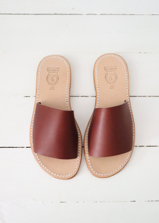 Sandales Tatane, cuir marron