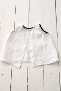 Sleeveless blouse, white linen