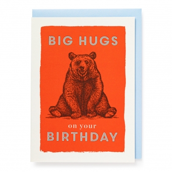 Carte postale + enveloppe "Big Hugs on your Birthday.."