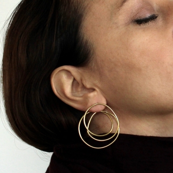 "Swirl" earrings - Brass