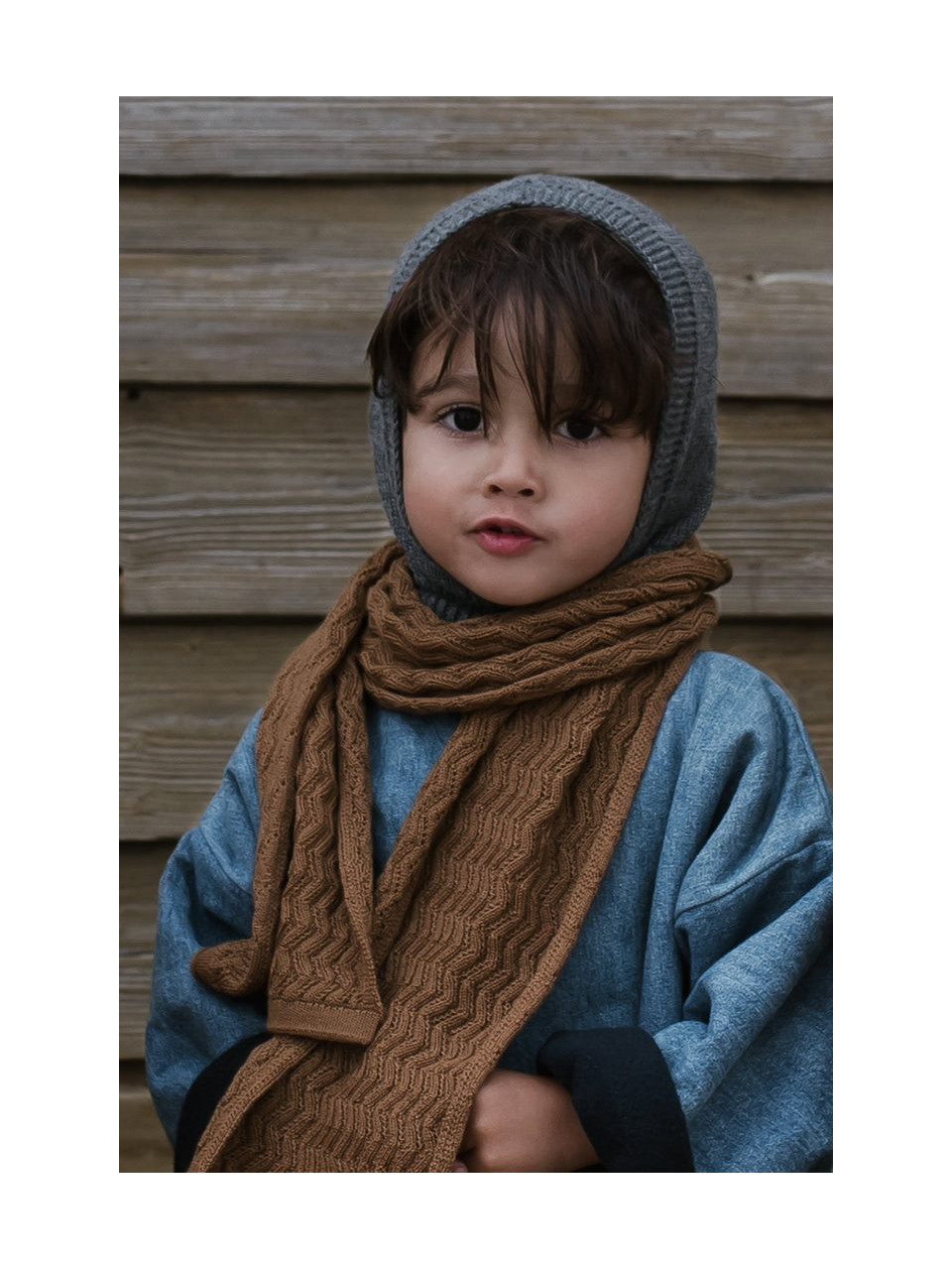 Kids Balaclava in Dark Grey Merino - HVID