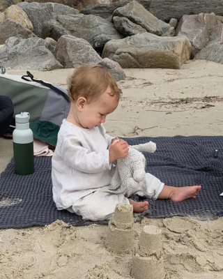 Blouse manches longues, lin beige