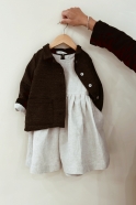 Baby jacket, brown wool drap