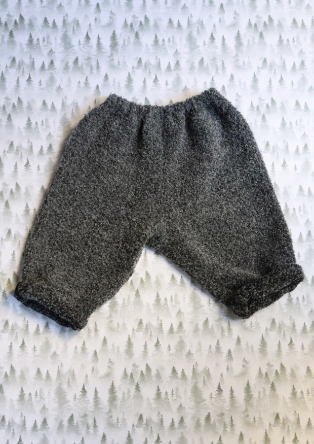 Pantalon classique, drap de laine bouclé