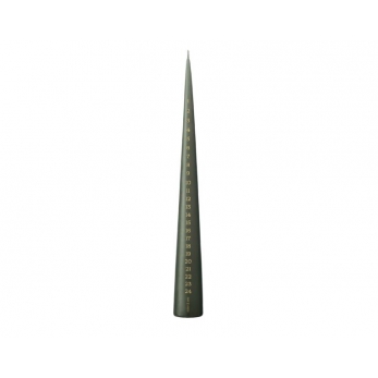 Cone Advent candle, soil green