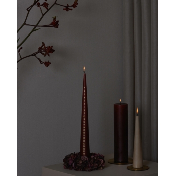 Cone Advent candle, deep wine