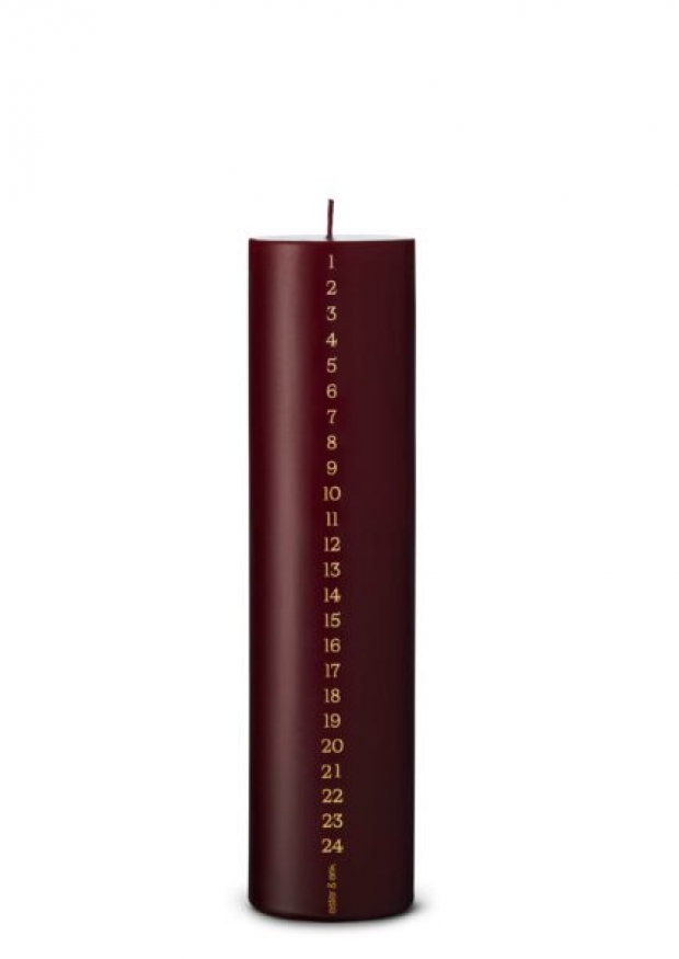 Pillar Advent candle, deep wine