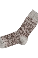 Wool Jacquard socks, grey and brown