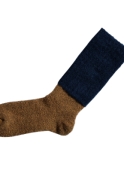 Bicolor mohair socks, mustard/graphite
