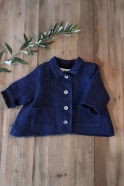 Baby jacket, indigo heavy linen