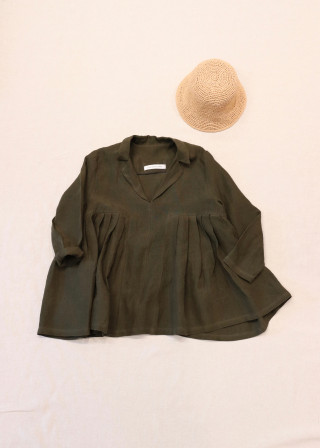 Blouse 11, green linen