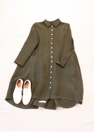 Dress 10, green linen