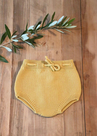 Garter stitch bloomer, mustard