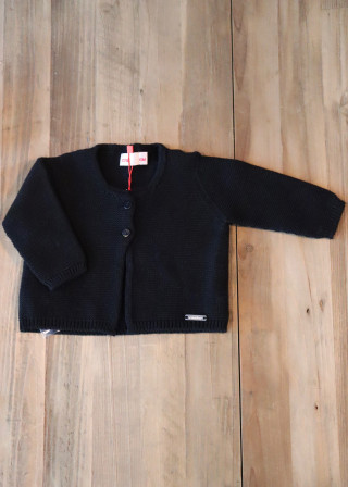 Garter stitch cardigan, black