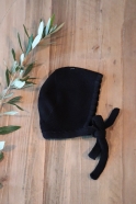 Garter stitch bonnet, black
