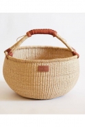 Large bolga basket, red-brown handle