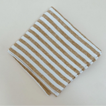 2 linen towels - mustard stripes