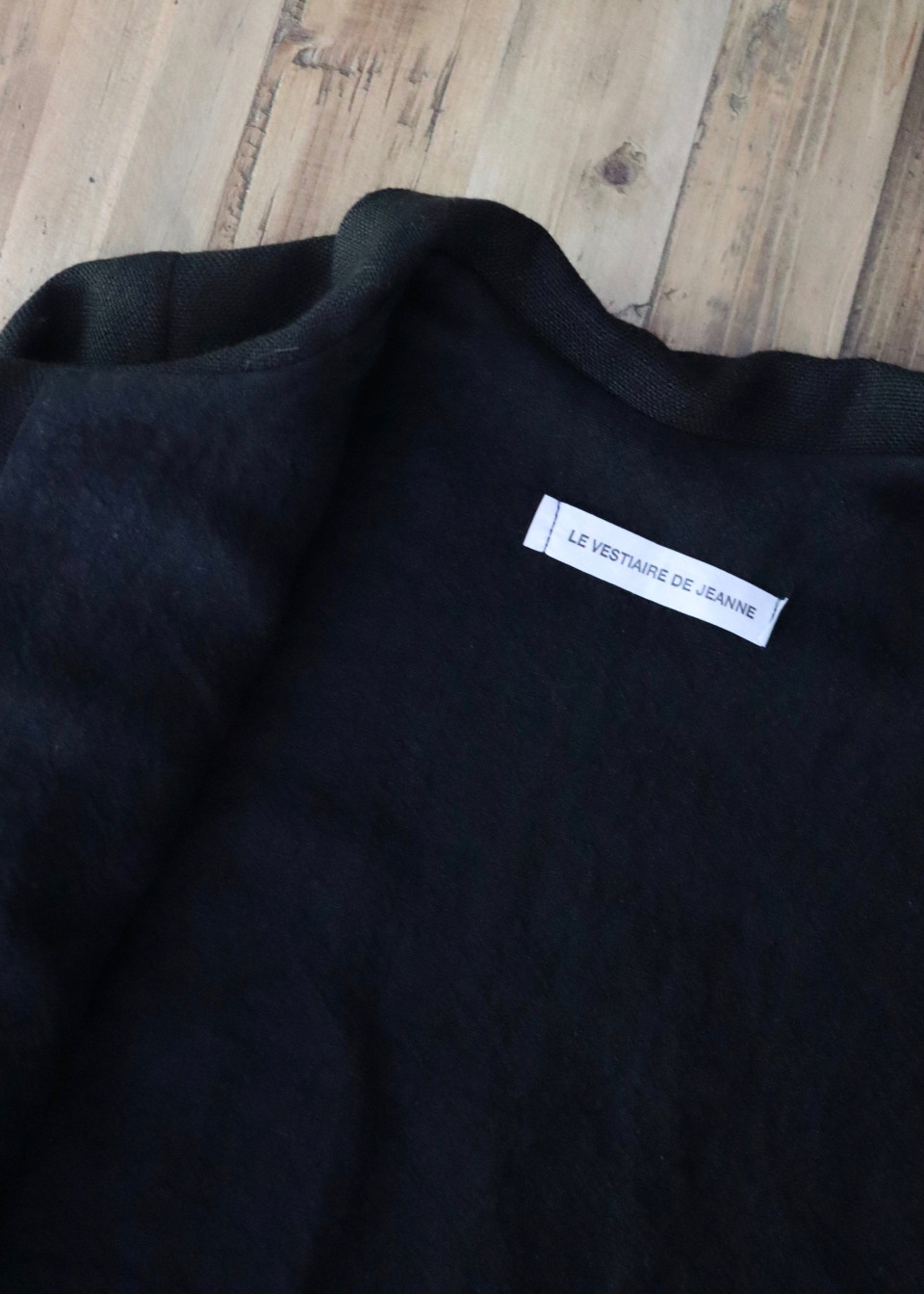 Veste enfant, lin épais noir Veste enfant, lin épais noir
