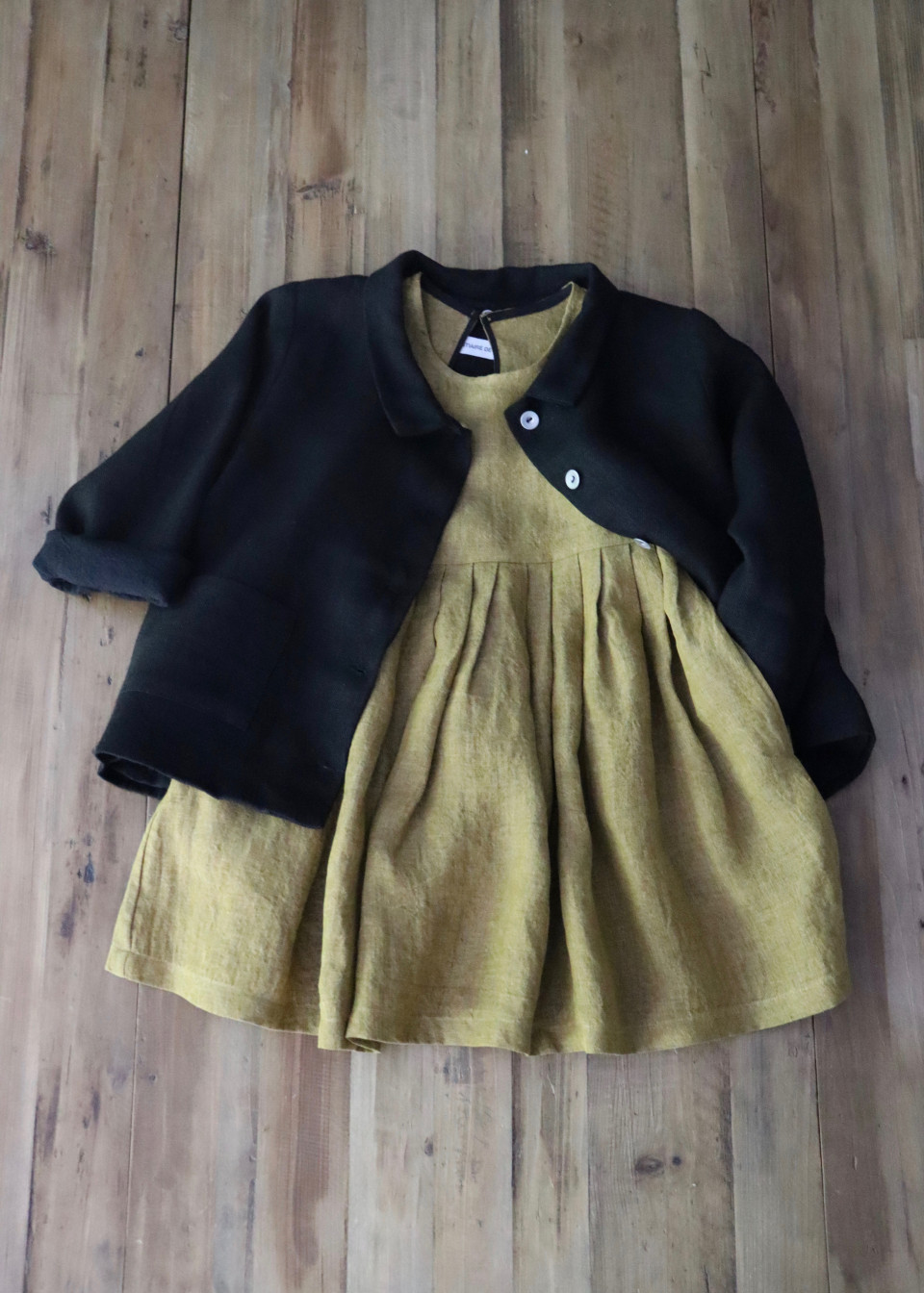 Veste enfant, lin épais noir Veste enfant, lin épais noir